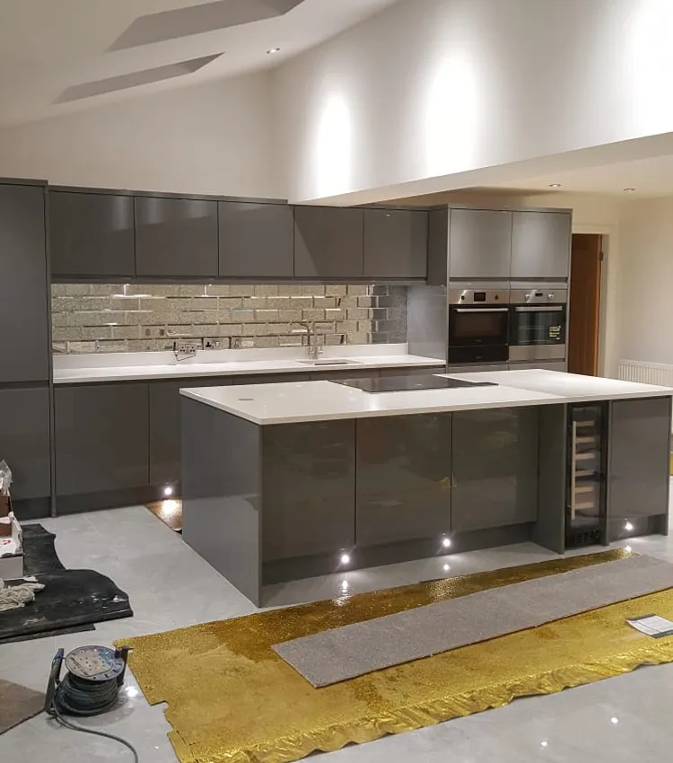 big grey kitchen