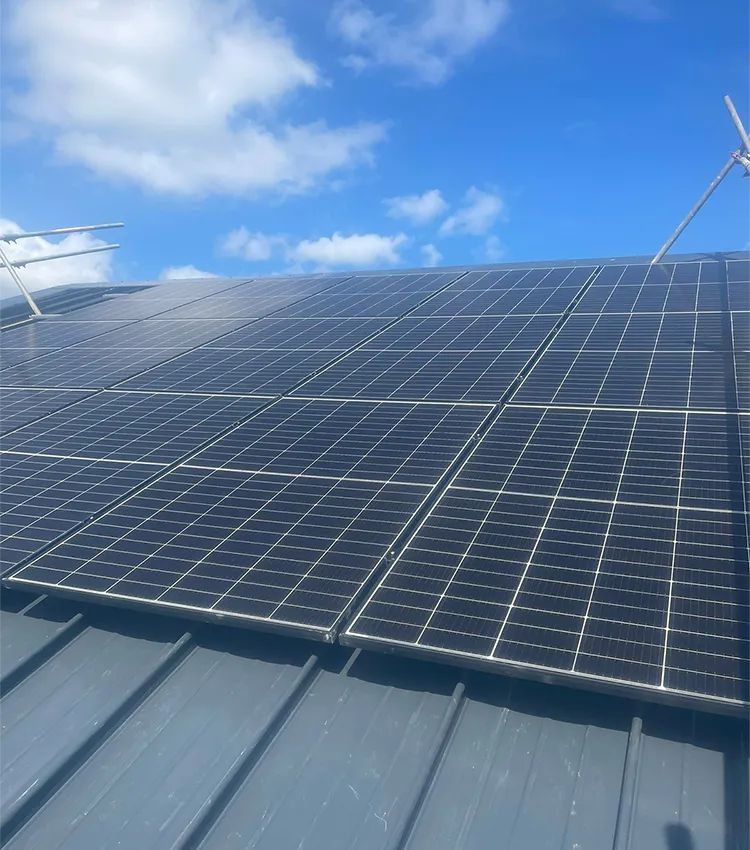 solar panels on roof
