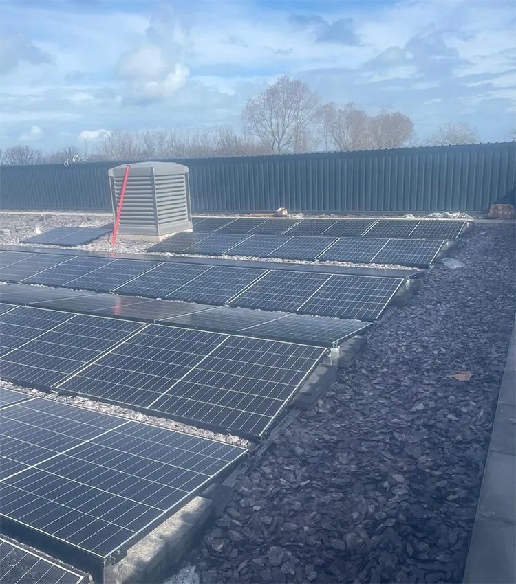 solar panels on roof