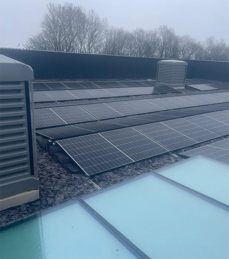 solar panels on roof