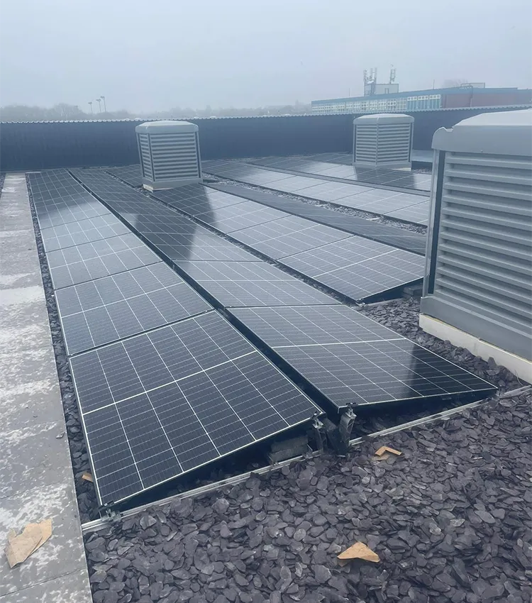 solar panels on roof