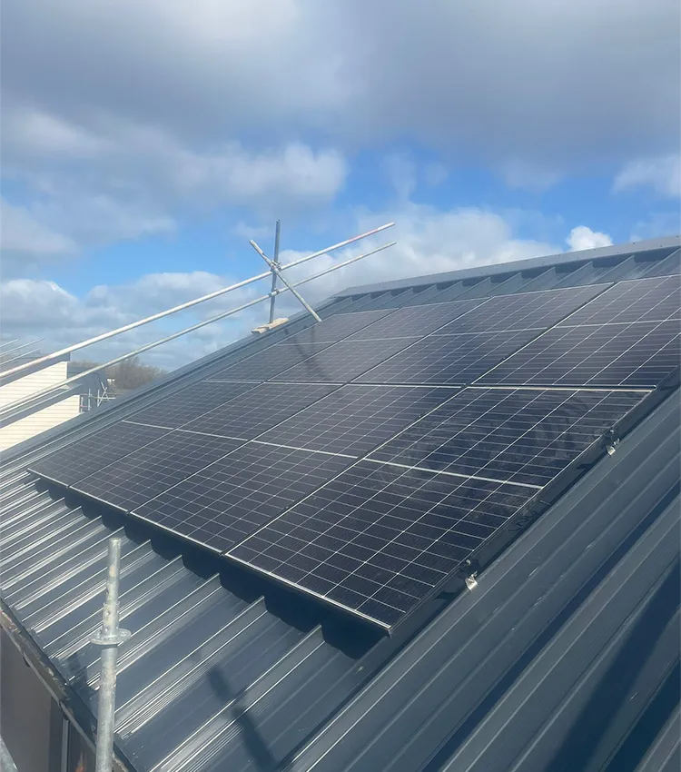 solar panels on roof
