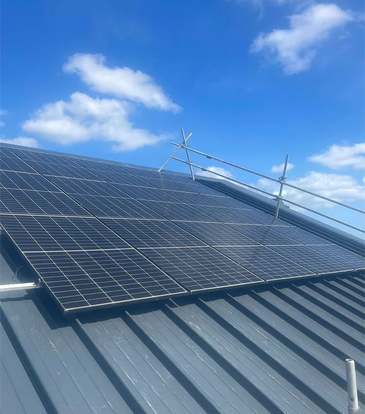solar panels on roof